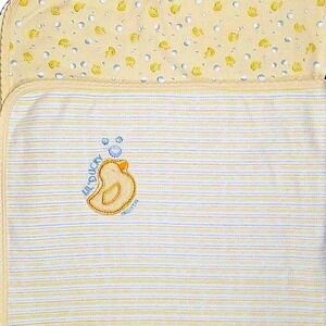ABSORBA Unisex Baby LIL' DUCKY Bubble Blanket Yellow 30x30 Rubber Duckie EUC